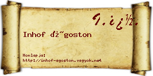 Inhof Ágoston névjegykártya
